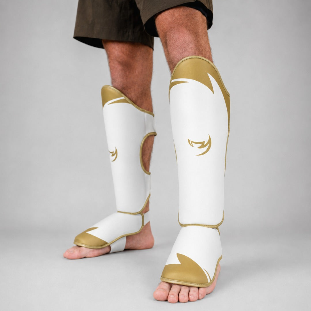 Fumetsu Ghost S3 Thai Shin Guards White/Gold at Bytomic Trade & Wholesale 3