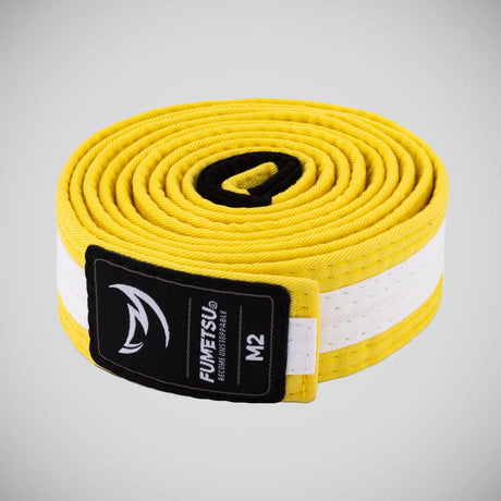Fumetsu Icon Kids Jiu Jitsu Belt Yellow/White    at Bytomic Trade and Wholesale