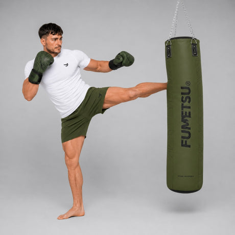 Fumetsu Icon 5ft Punch Bag Khaki Photoshoot 2