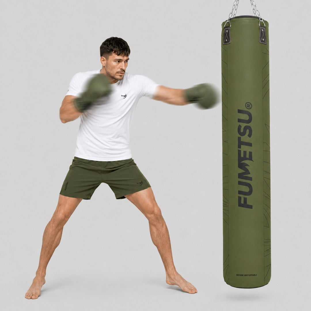 Fumetsu Icon 6ft Punch Bag Khaki Photoshoot 3