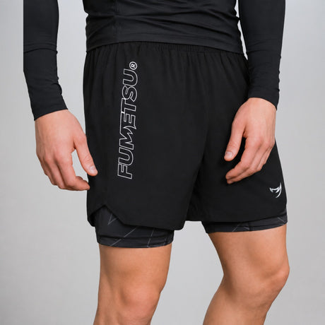 Icon Dual Layer Fight Shorts Black Hero Lifestyle
