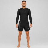 Icon Dual Layer Fight Shorts Black with Rash Guard Lifestyle