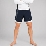 Fumetsu Icon Dual Layer Fight Shorts Navy/White Lifestyle 2