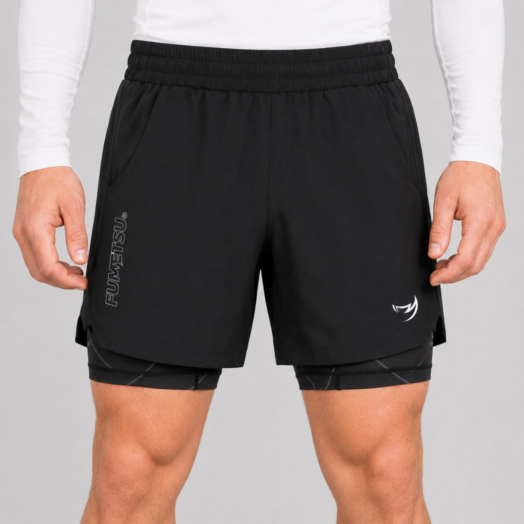 Fumetsu Icon Dual Layer Training Shorts Black at Bytomic Trade & Wholesale 3