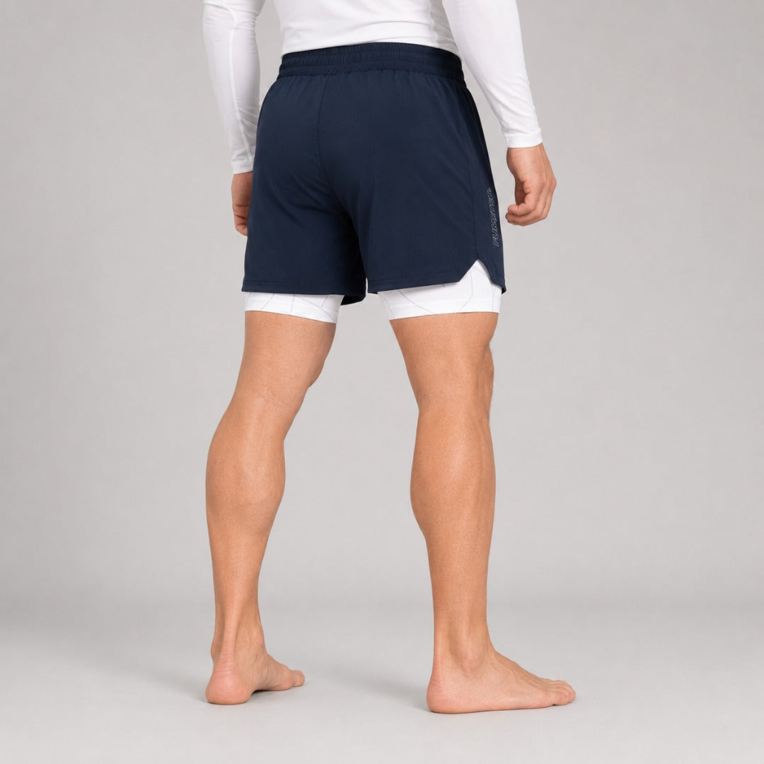 Icon Dual Layer Training Shorts Navy/White at Bytomic Trade & Wholesale 2