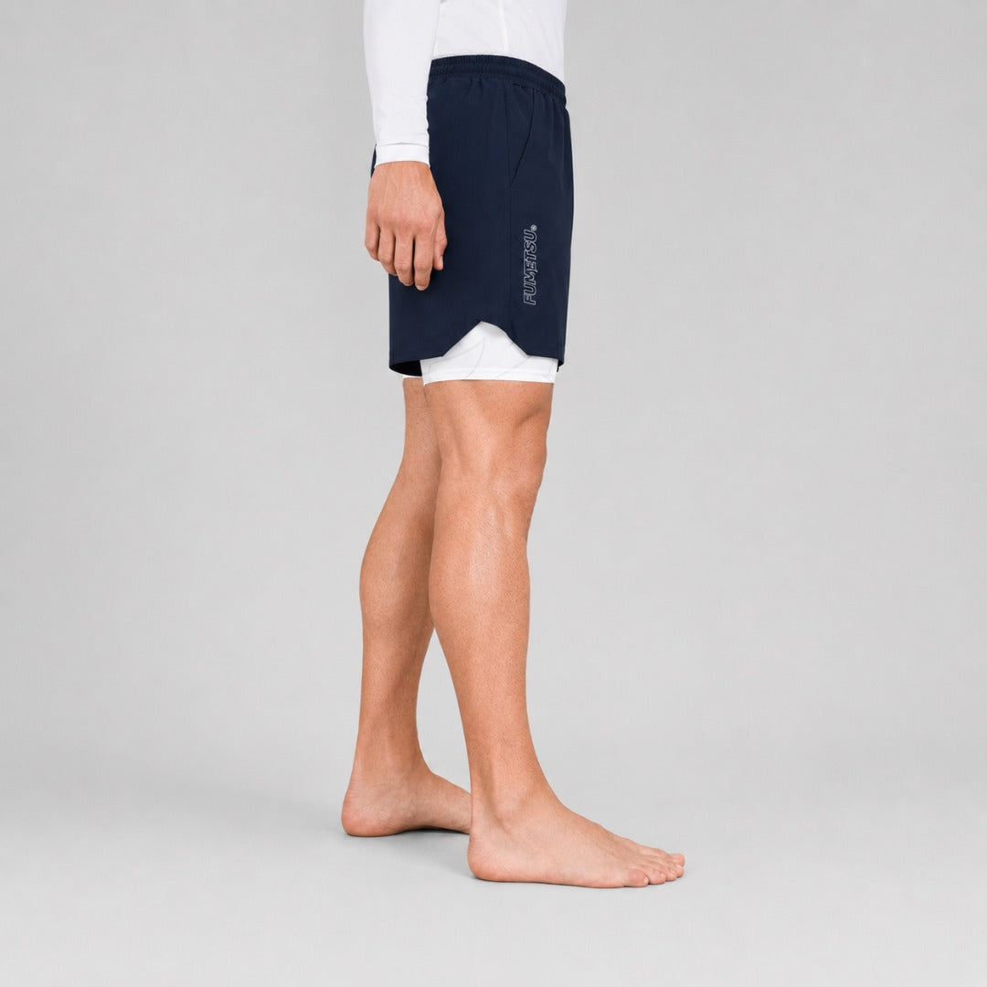 Icon Dual Layer Training Shorts Navy/White at Bytomic Trade & Wholesale 4