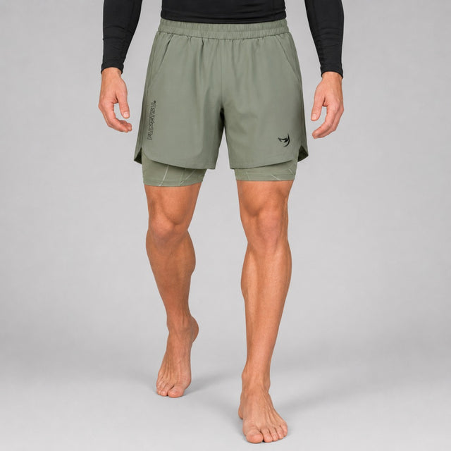 Icon Dual Layer Training Shorts Sand at Bytomic Trade & Wholesale 1