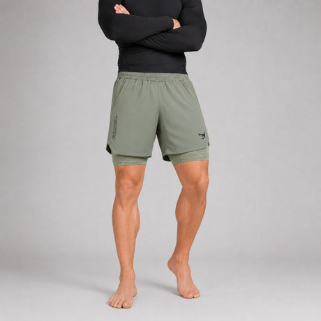 Icon Dual Layer Training Shorts Sand at Bytomic Trade & Wholesale 2
