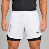 Icon Dual Layer Training Shorts White/Black at Bytomic Trade & Wholesale 1