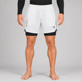 Icon Dual Layer Training Shorts White/Black at Bytomic Trade & Wholesale 3