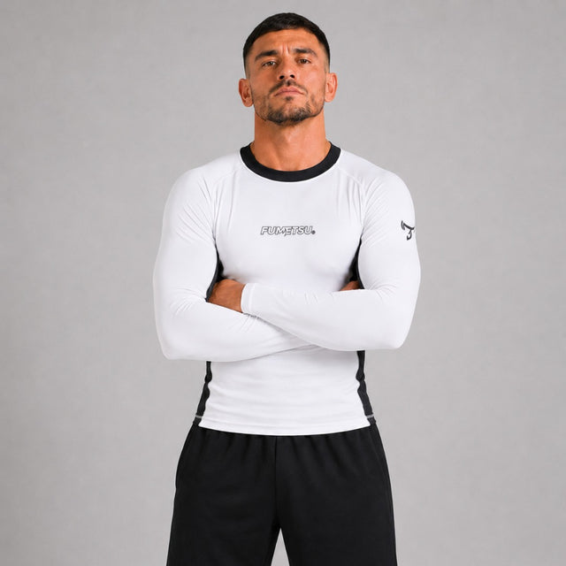Fumetsu Icon Long Sleeve Rash Guard White/Black    at Bytomic Trade and Wholesale
