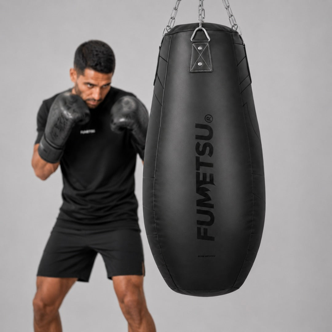 Fumetsu Icon Tear Drop Punch Bag Black/Black Photoshoot 1