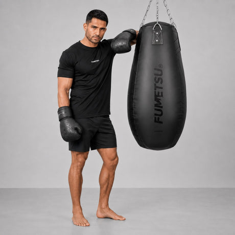 Fumetsu Icon Tear Drop Punch Bag Black/Black Photoshoot 2
