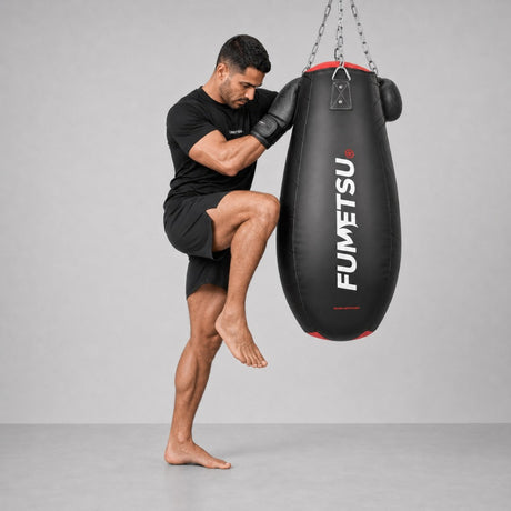 Fumetsu Icon Tear Drop Punch Bag Black/Red/White Photoshoot 1