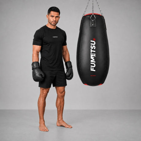 Fumetsu Icon Tear Drop Punch Bag Black/Red/White Photoshoot 2