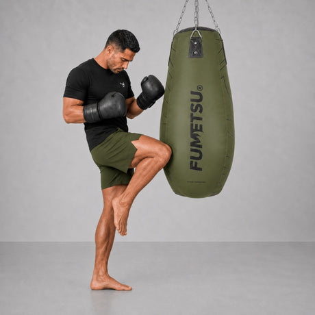 Fumetsu Icon Tear Drop Punch Bag Khaki Photoshoot 1
