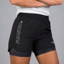 Fumetsu Icon Womens Dual Layer Fight Shorts Black
