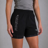 Fumetsu Icon Womens Dual Layer Fight Shorts Black