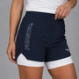 Fumetsu Icon Womens Dual Layer Fight Shorts Navy/White