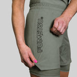 Fumetsu Icon Womens Dual Layer Fight Shorts Sand