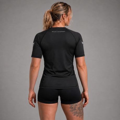 Fumetsu Icon Womens Short Sleeve Rash Guard Black