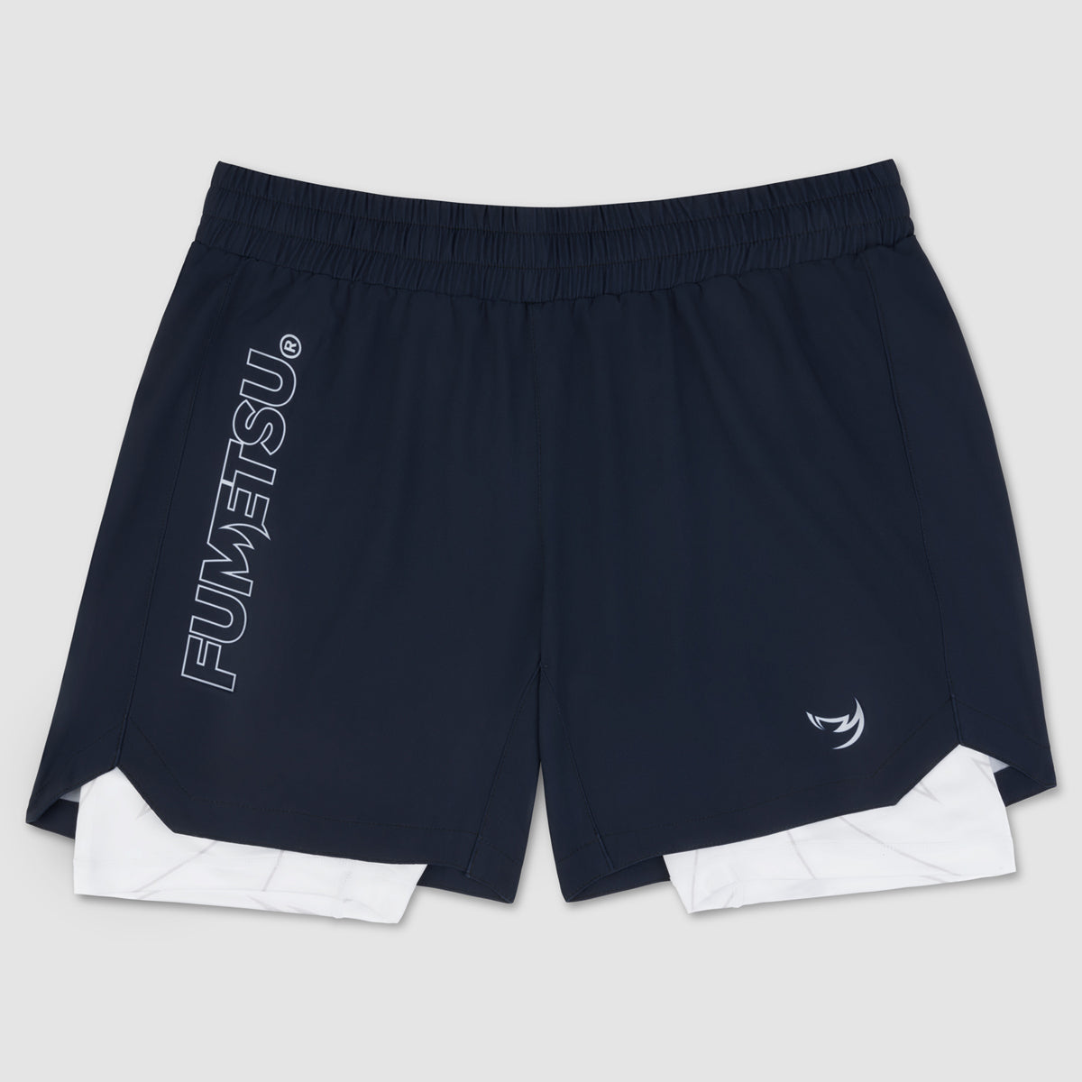 Fumetsu Icon Womens Dual Layer Fight Shorts Navy/White    at Bytomic Trade and Wholesale