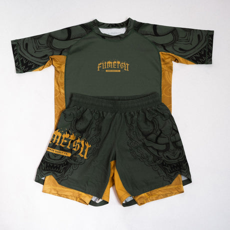 Fumetsu Oni Dual Layer Shorts Khaki/Gold/Black at Bytomic Trade and Wholesale