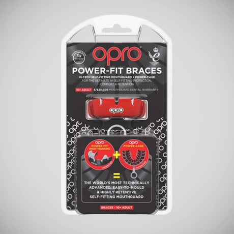 Opro Power Fit Braces Mouth Guard Red/White    at Bytomic Trade and Wholesale