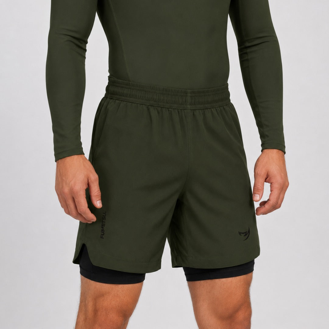 Fumetsu Origins Dual Layer Shorts Khaki