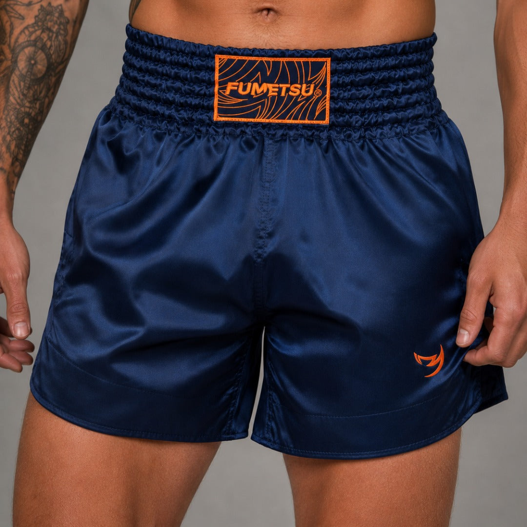 Fumetsu Origins Muay Thai Shorts Navy    at Bytomic Trade and Wholesale
