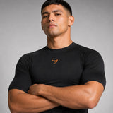 Fumetsu Origins Short Sleeve Rash Guard Black/Orange