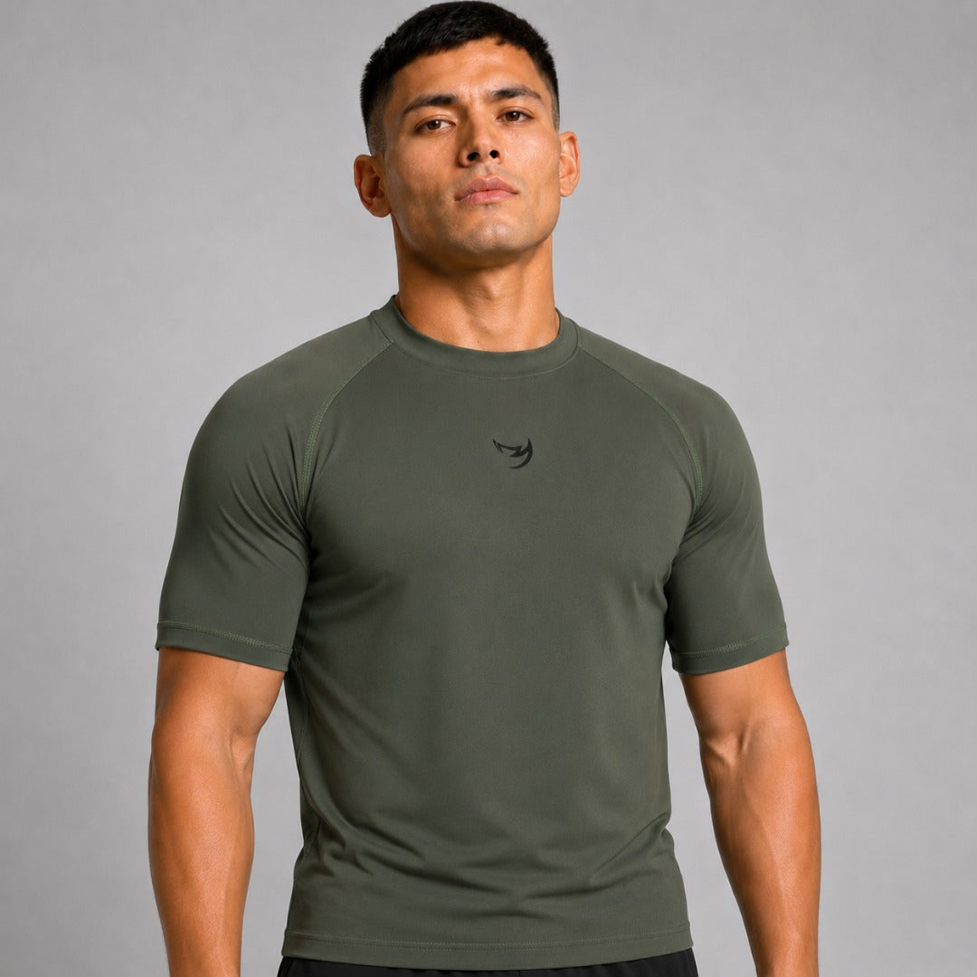 Fumetsu Origins Short Sleeve Rash Guard Khaki