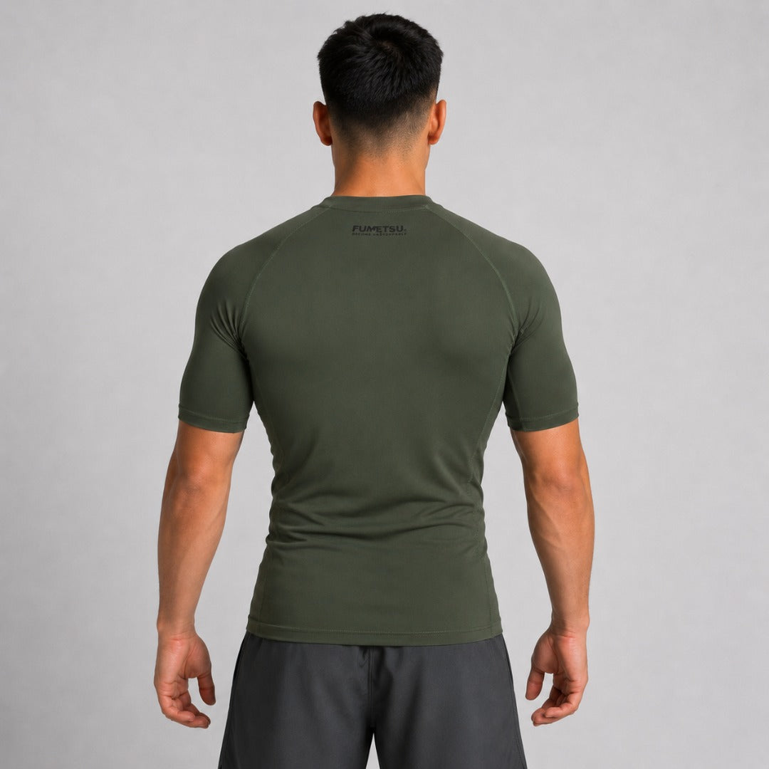 Fumetsu Origins Short Sleeve Rash Guard Khaki