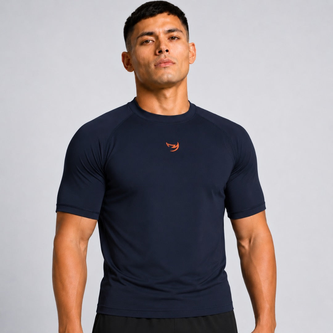Fumetsu Origins Short Sleeve Rash Guard Navy