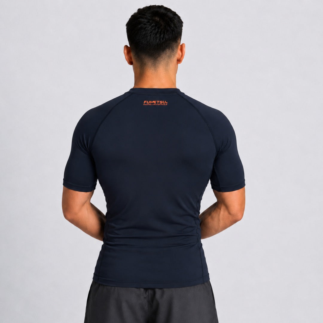 Fumetsu Origins Short Sleeve Rash Guard Navy