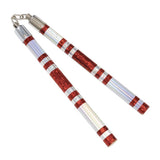 Red/Silver Bytomic 12" Striped Chrome Competition Nunchaku    at Bytomic Trade and Wholesale