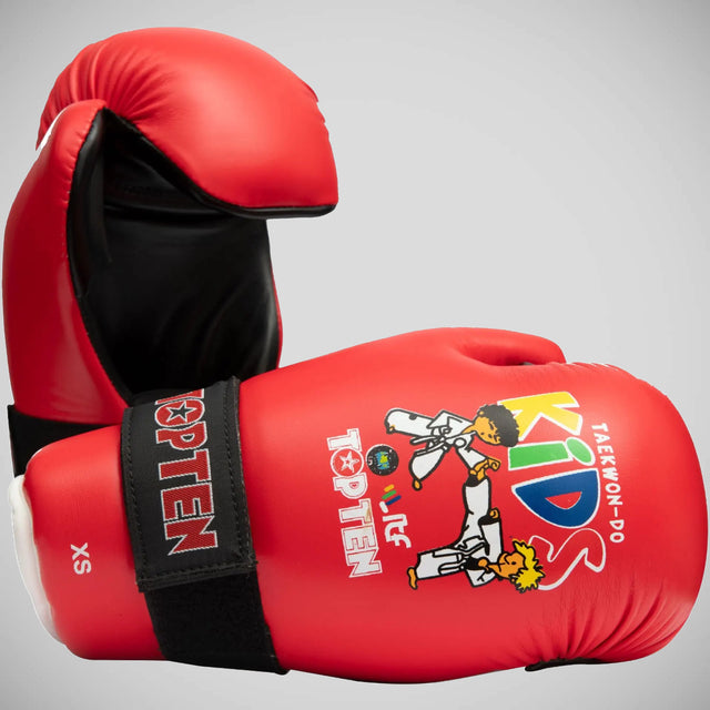 Red Top Ten Kids Generation ITF Pointfighter Gloves    at Bytomic Trade and Wholesale