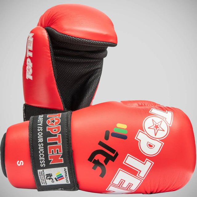 Red Top Ten Open Hand ITF Gloves    at Bytomic Trade and Wholesale