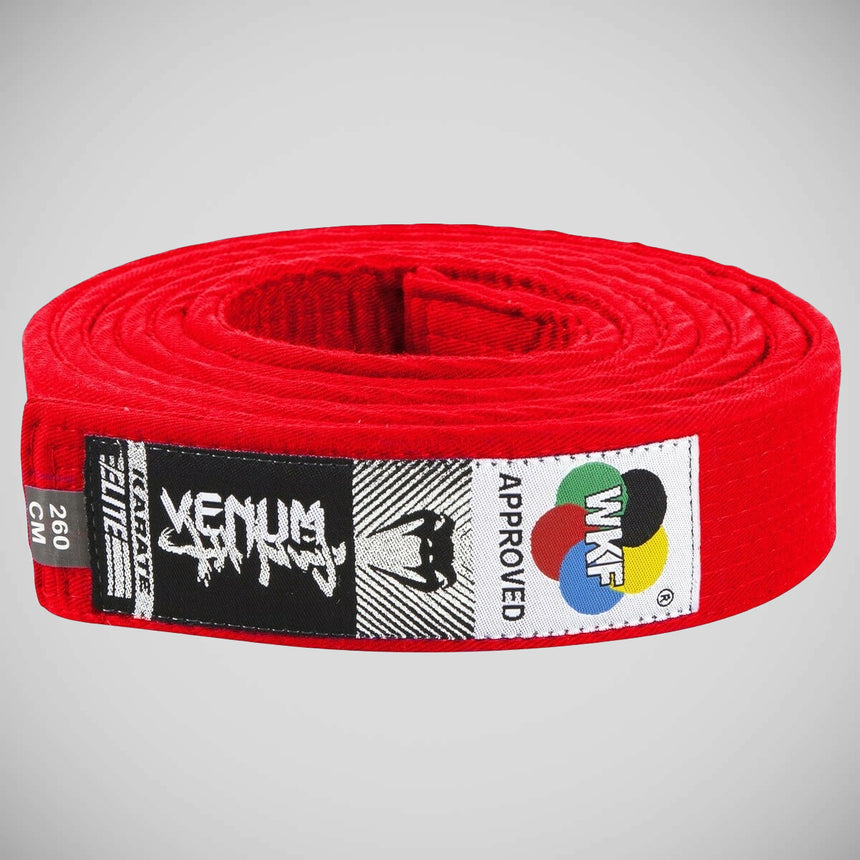 Venum WKF Approved Karate Belt Red    at Bytomic Trade and Wholesale