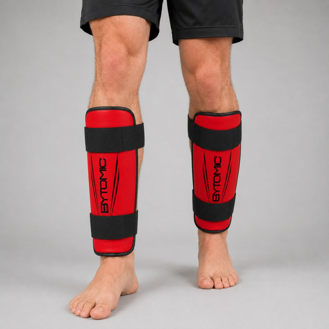 Red/Black Bytomic Axis V2 Shin Guards at Bytomic Trade & Wholesale 3
