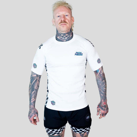 Roll Supreme The Finisher Short Sleeve Rash Guard White/Black at Bytomic Trade and Wholesale