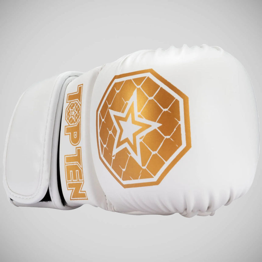 Top Ten Contender MMA Sparring Gloves White/Gold    at Bytomic Trade and Wholesale