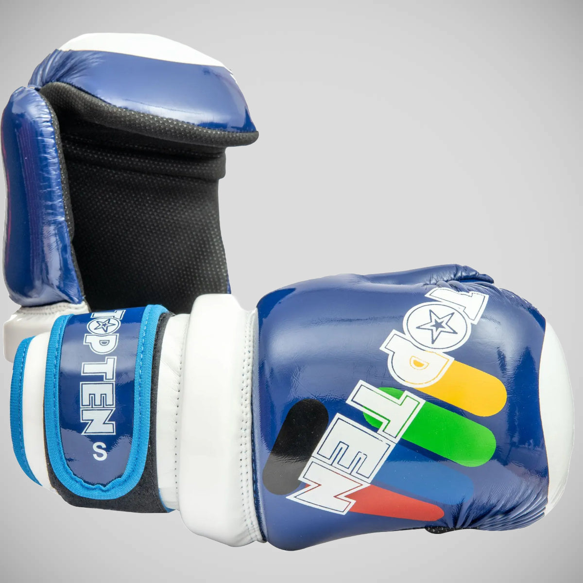 Blue Top Ten Glossy Block ITF Pointfighter Glove    at Bytomic Trade and Wholesale