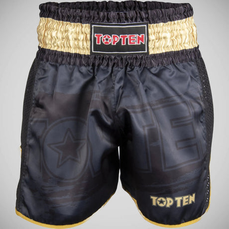 Top Ten Power Ink Kickboxing Shorts Black/Gold    at Bytomic Trade and Wholesale