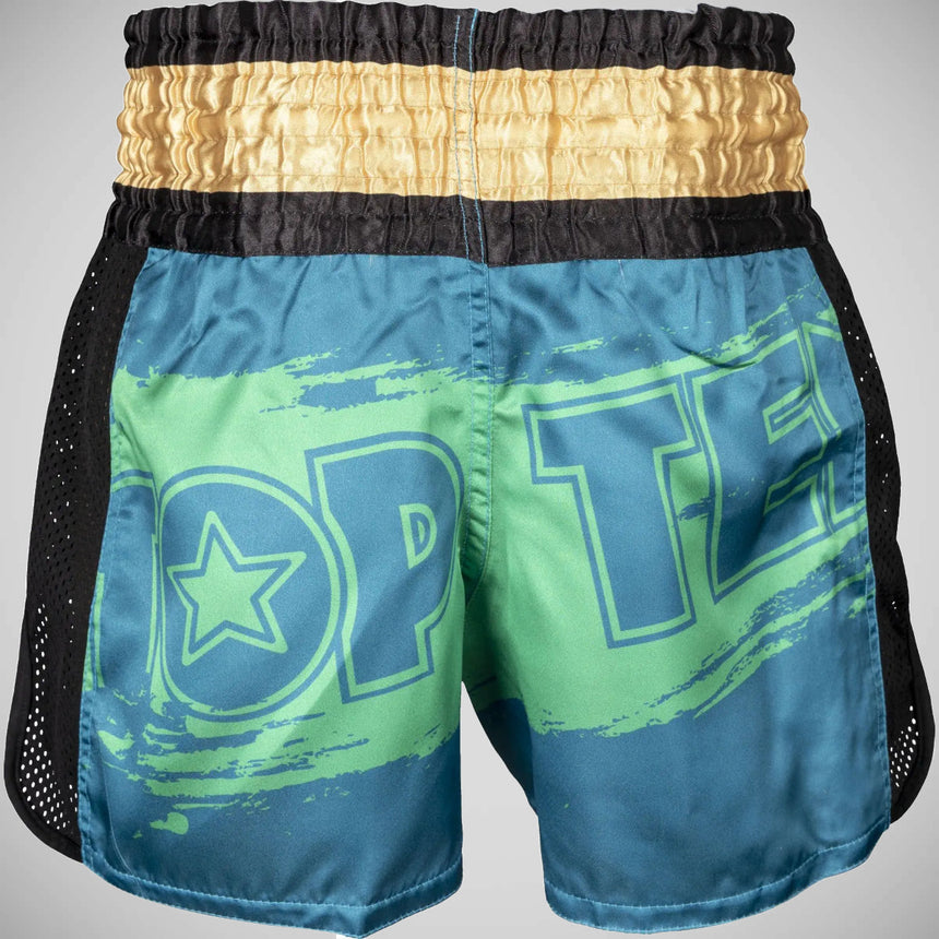 Top Ten Power Ink Kickboxing Shorts Green/Gold    at Bytomic Trade and Wholesale