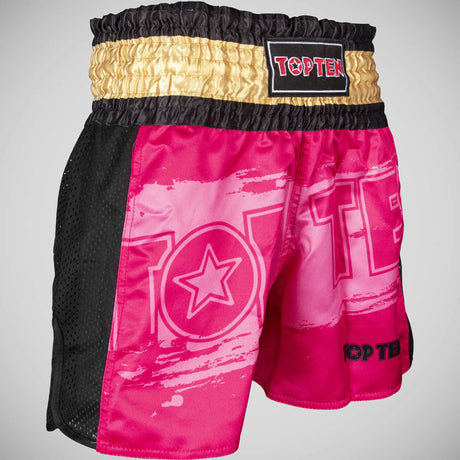 Top Ten Power Ink Kickboxing Shorts Pink/Gold    at Bytomic Trade and Wholesale