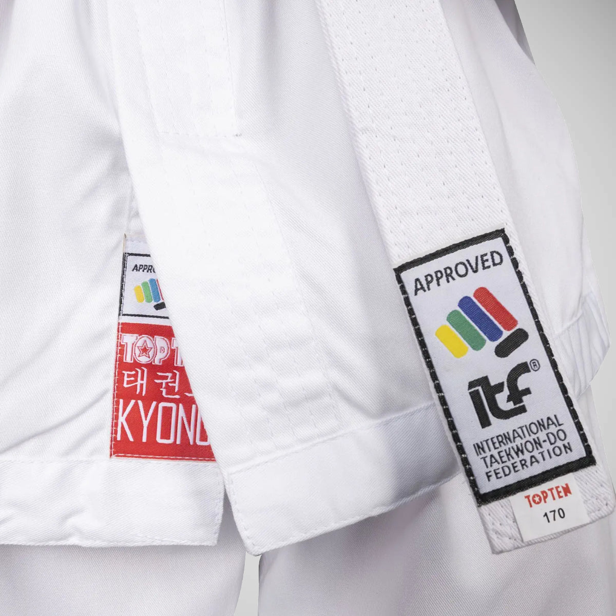 White Top Ten Student ITF Tae Kwon-Do Dobok    at Bytomic Trade and Wholesale