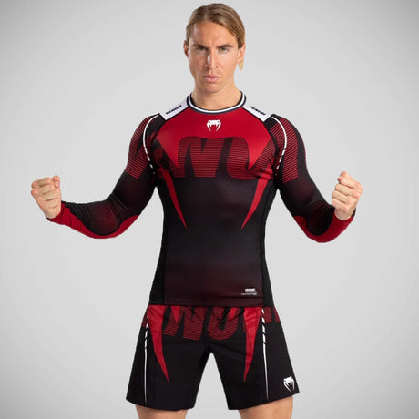 Venum Adrenaline Long Sleeve Rash Guard Black/Red    at Bytomic Trade and Wholesale