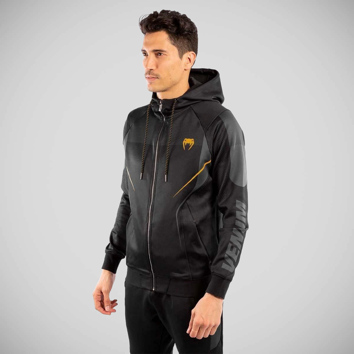 Venum Athletics Zipped Hoodie Black/Gold    at Bytomic Trade and Wholesale