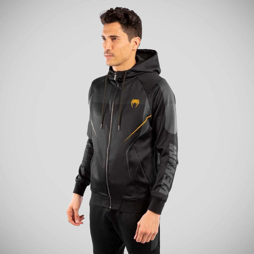 Venum Athletics Zipped Hoodie Black/Gold    at Bytomic Trade and Wholesale